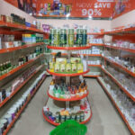 Center display rack placed in the middle of a retail store for 360-degree product display