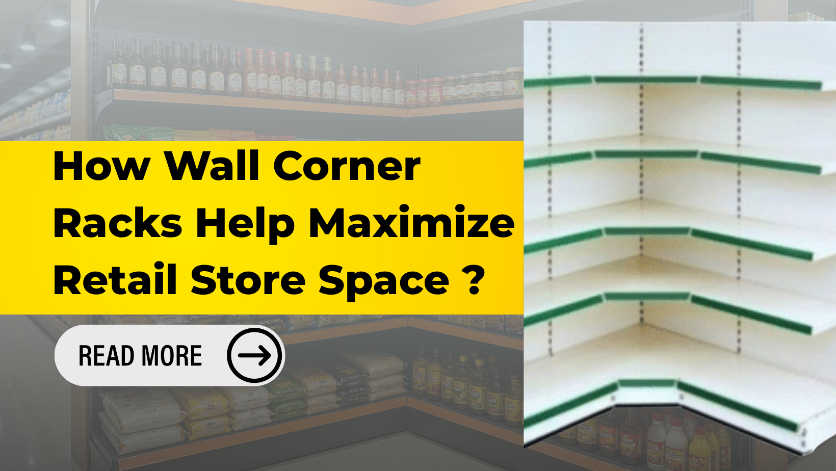 wall corner rack for retail store