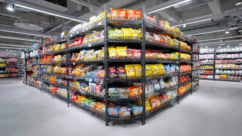 wall corner rack for retail store