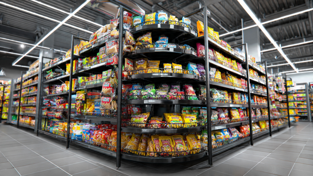 wall corner rack for retail store