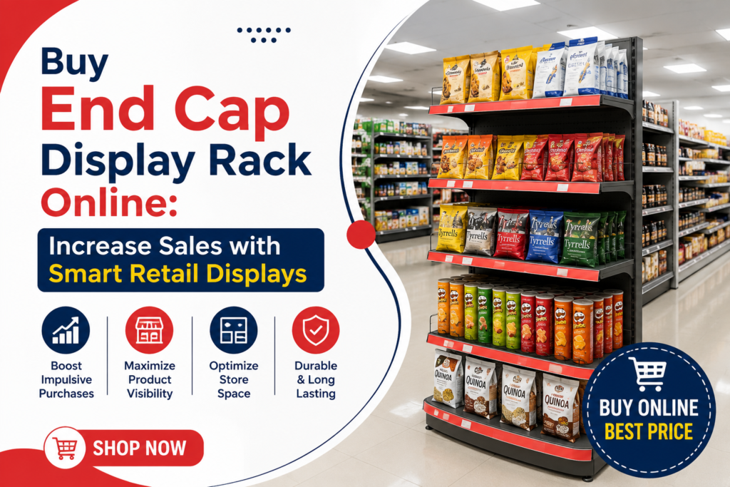 Buy End Cap Display Rack for supermarkets to increase product visibility and boost retail sales